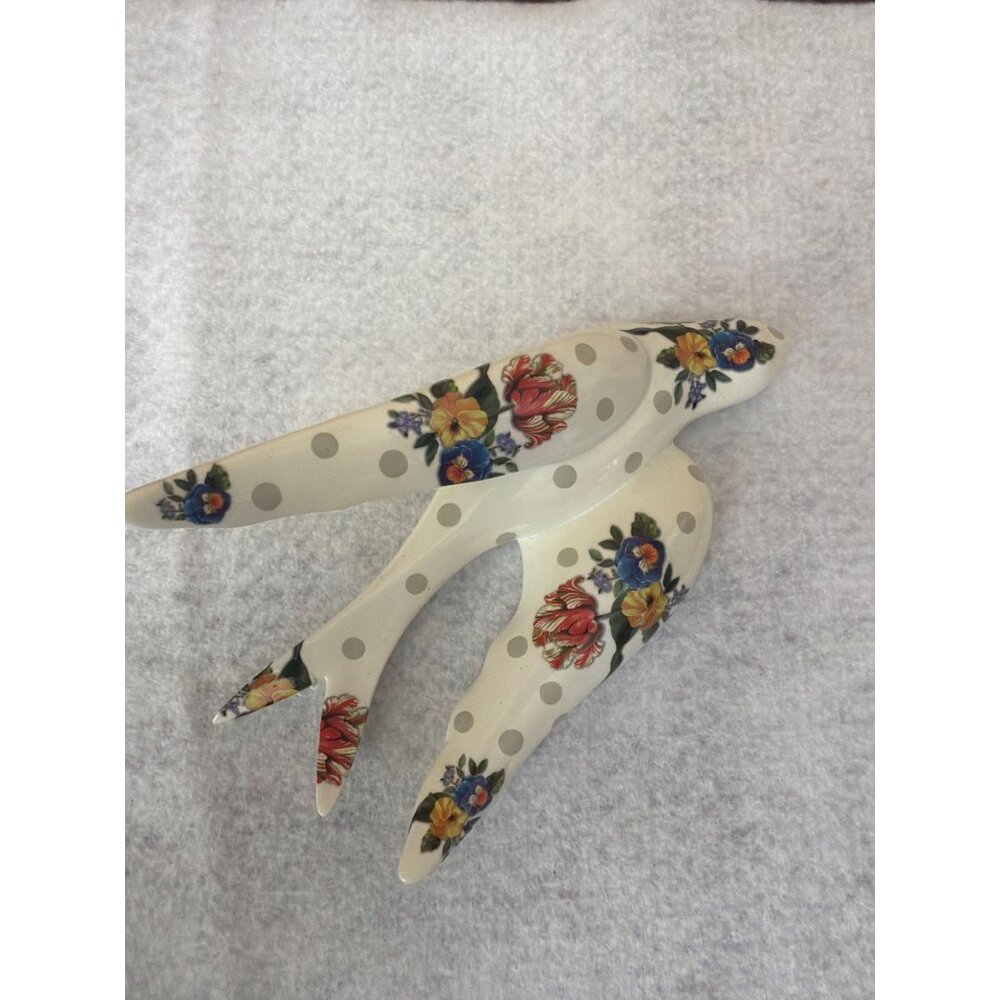 MacKenzie-Childs Ceramic Wildflower Swallowtail Wall Decor Set of 3 Polka Dot 6" - Picture 9 of 11